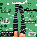 Dark Green Black Stripes Compression Socks