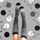 Grey Black Stripes Compression Socks
