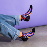 Purple Zebra Bamboo Ankle Compression Socks