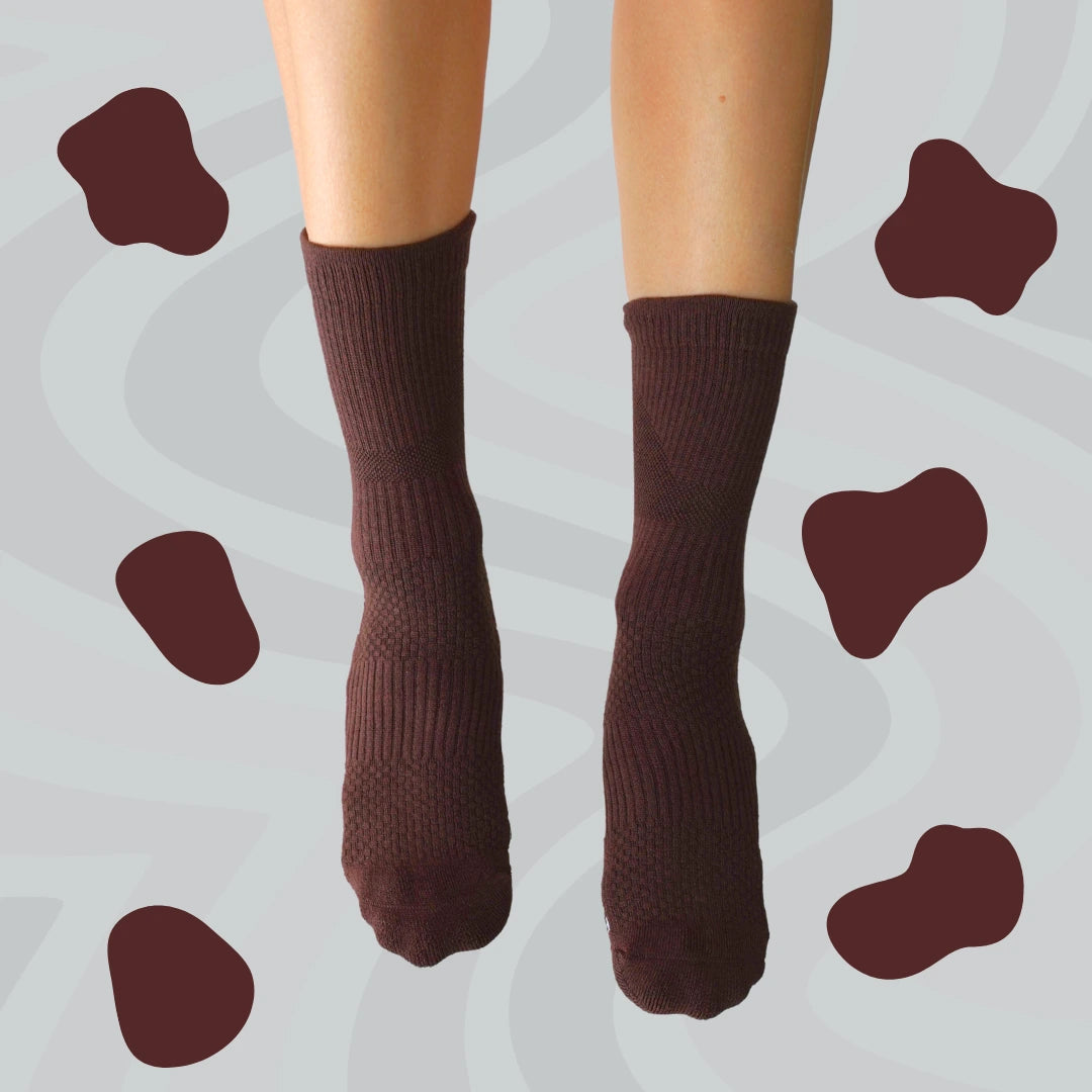 Crew Length Compression Socks Chocolate Bamboo