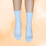 Pastel Blue Crew Compression Socks Bamboo - Funky Sock Co