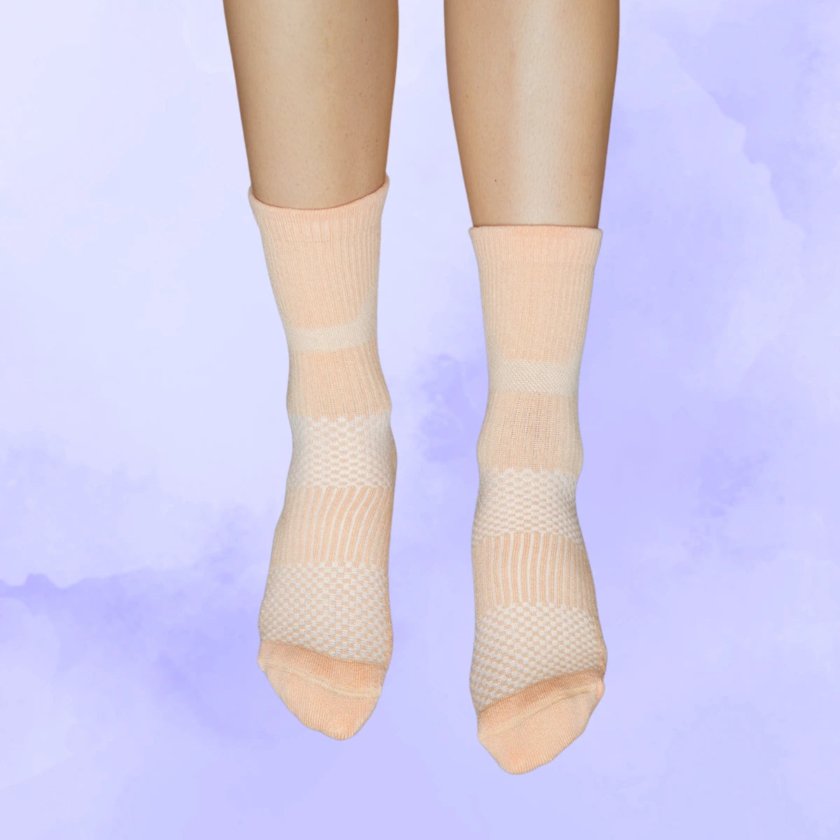 Pastel Orange Crew Compression Socks Bamboo