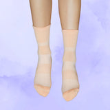 Pastel Orange Crew Compression Socks Bamboo