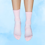 Pastel Pink Crew Compression Socks Bamboo - Funky Sock Co