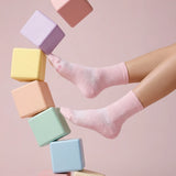 Pastel Pink Crew Compression Socks Bamboo