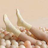 Pastel Yellow Crew Compression Socks Bamboo
