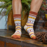 Nordic Warm Winter Cotton Socks Brown