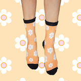 Flower Power Crew Compression Socks Bamboo - Funky Sock Co