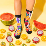 Crew Length Compression Socks Fruit Salad Bamboo