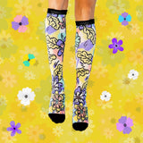 Bamboo Funky Flower Compression Socks