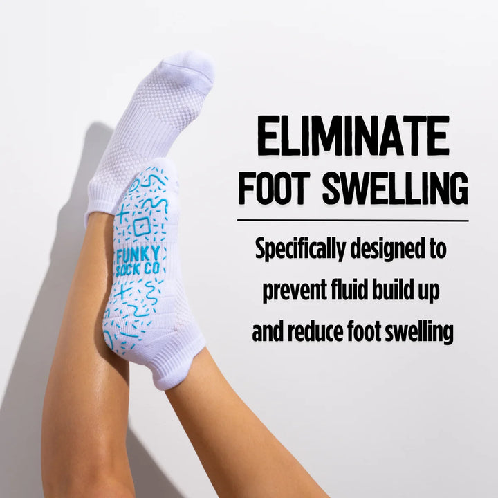 GRIP Ankle Compression Socks White Bamboo