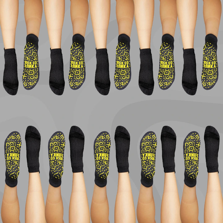 GRIP Ankle Compression Socks Black Bamboo