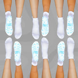 Grip Ankle Compression Socks 6 Pack White Bamboo - Funky Sock Co