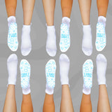 GRIP Ankle Compression Socks White Bamboo