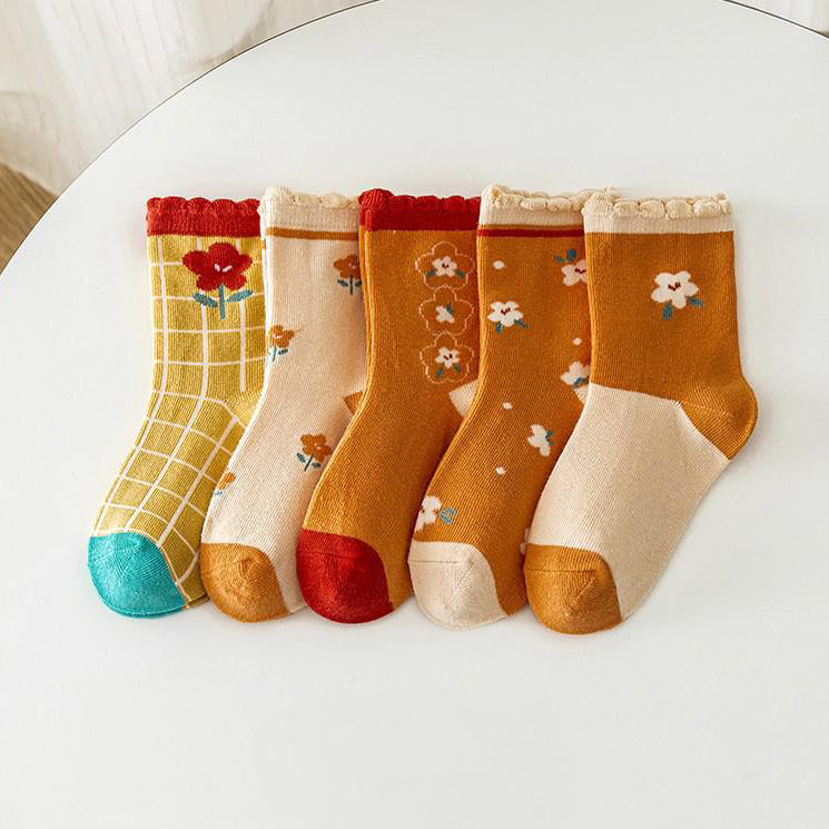 Kids Cotton Socks Frills Cute Mini 5 Pack 2