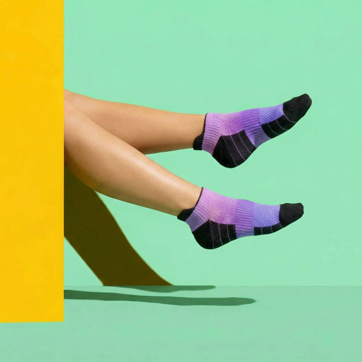 Neon Lilac Ankle Compression Socks Bamboo
