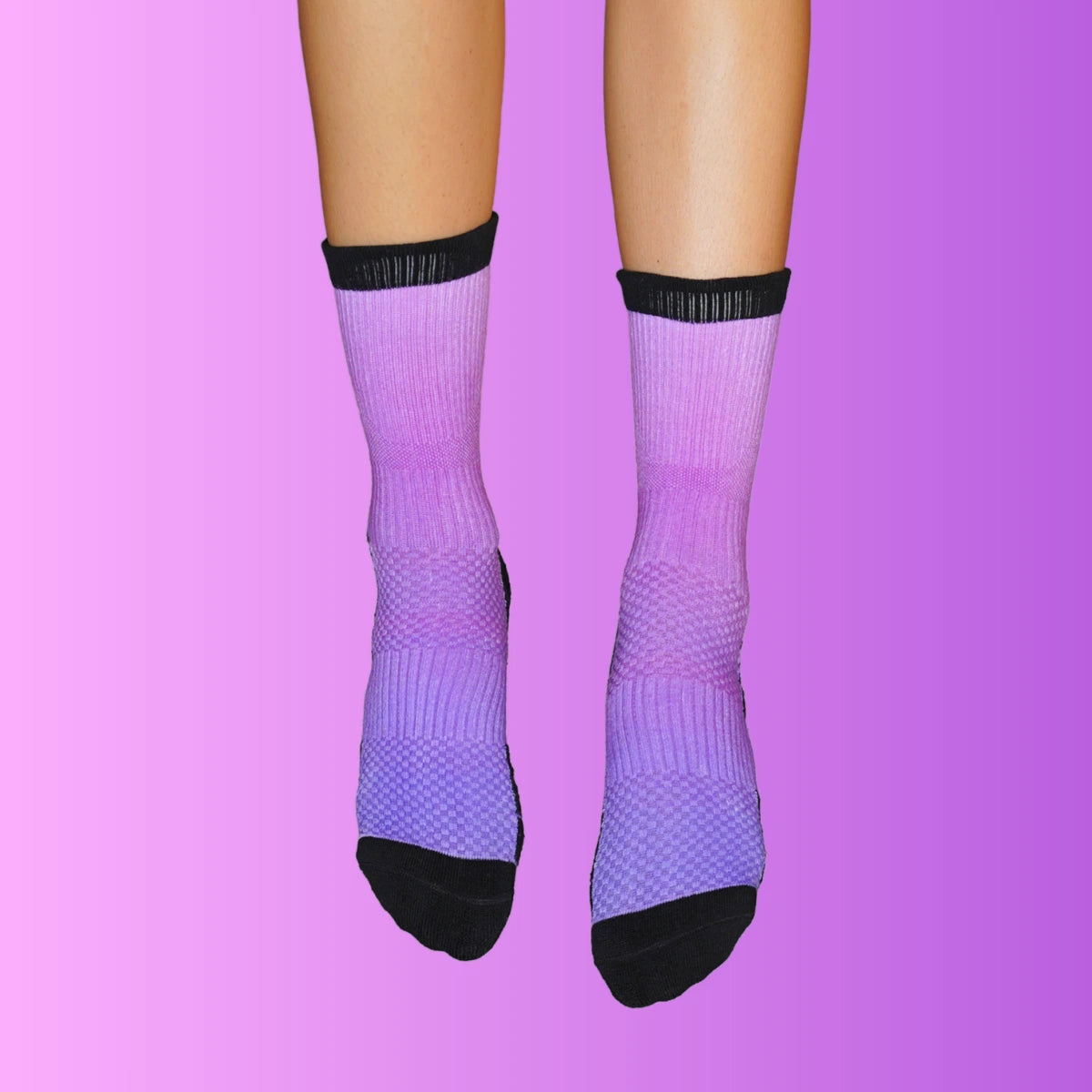 Neon Lilac Crew Compression Socks Bamboo