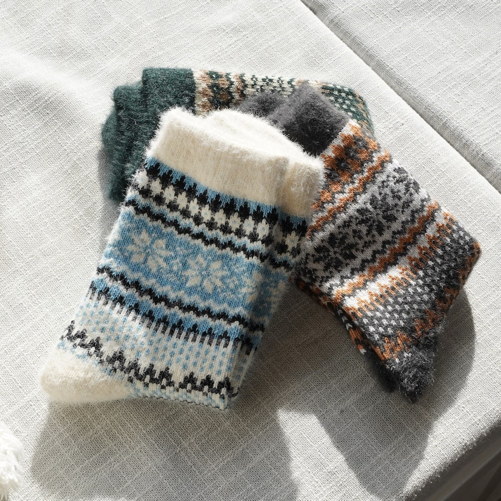 PREMIUM 6 Pack Extra Soft Winter Nordic Cotton Socks