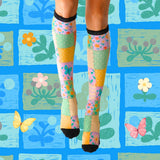 Patch Work Knee High Compression Socks - Funky Sock Co
