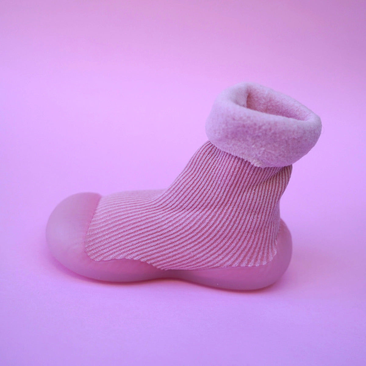 Infant Pre-Walker Warm Pink Kids Sock Shoes Rocks Stones Concrete