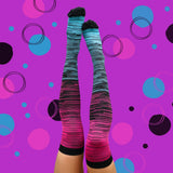 Pink Blue Black Thigh High Compression Socks