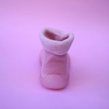 Infant Pre-Walker Warm Pink Kids Sock Shoes Rocks Stones Concrete