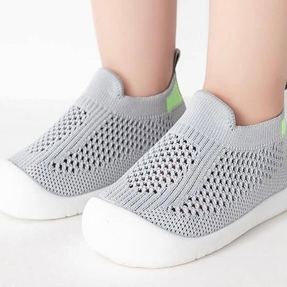 Premium Infant Pre-Walker Grey Kids Sock Shoes Rocks Stones Concrete