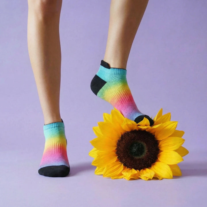 Neon Prismatic Ankle Compression Socks Bamboo