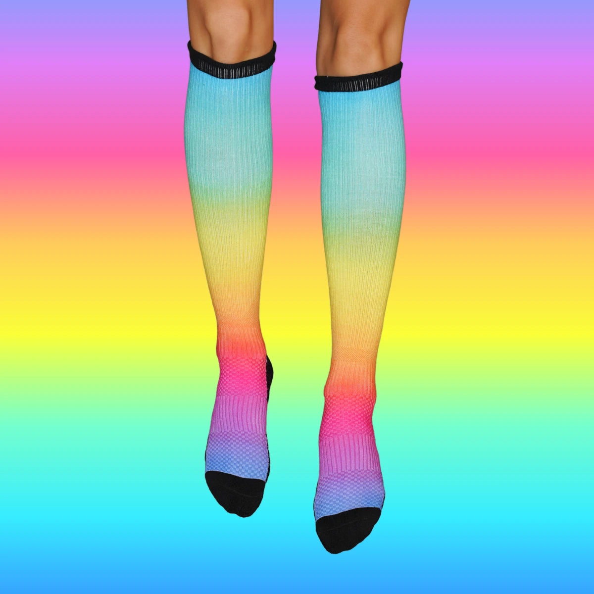 3 Pack Prismatic Bamboo Ankle Crew Compression Socks