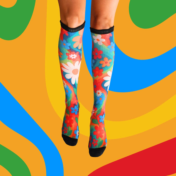 Bamboo Funky Retro Flowers Compression Socks – Funky Sock Co