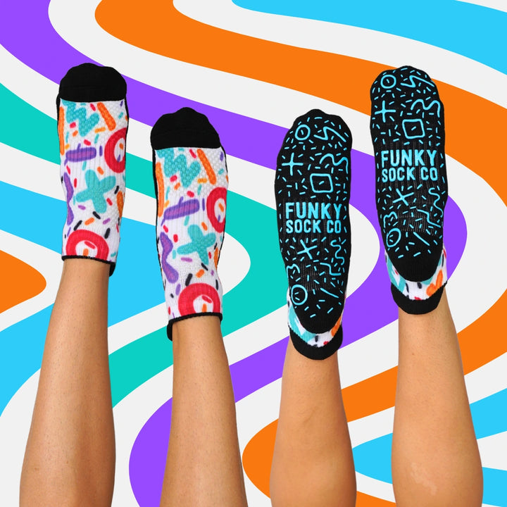 GRIP Ankle Compression Socks Retro Bamboo