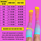 Yellow Aqua Black Thigh High Compression Socks