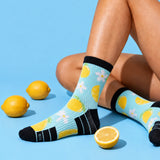 Spring Citrus Garden Crew Compression Socks Bamboo