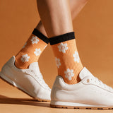 Spring Flower Power Crew Compression Socks Bamboo