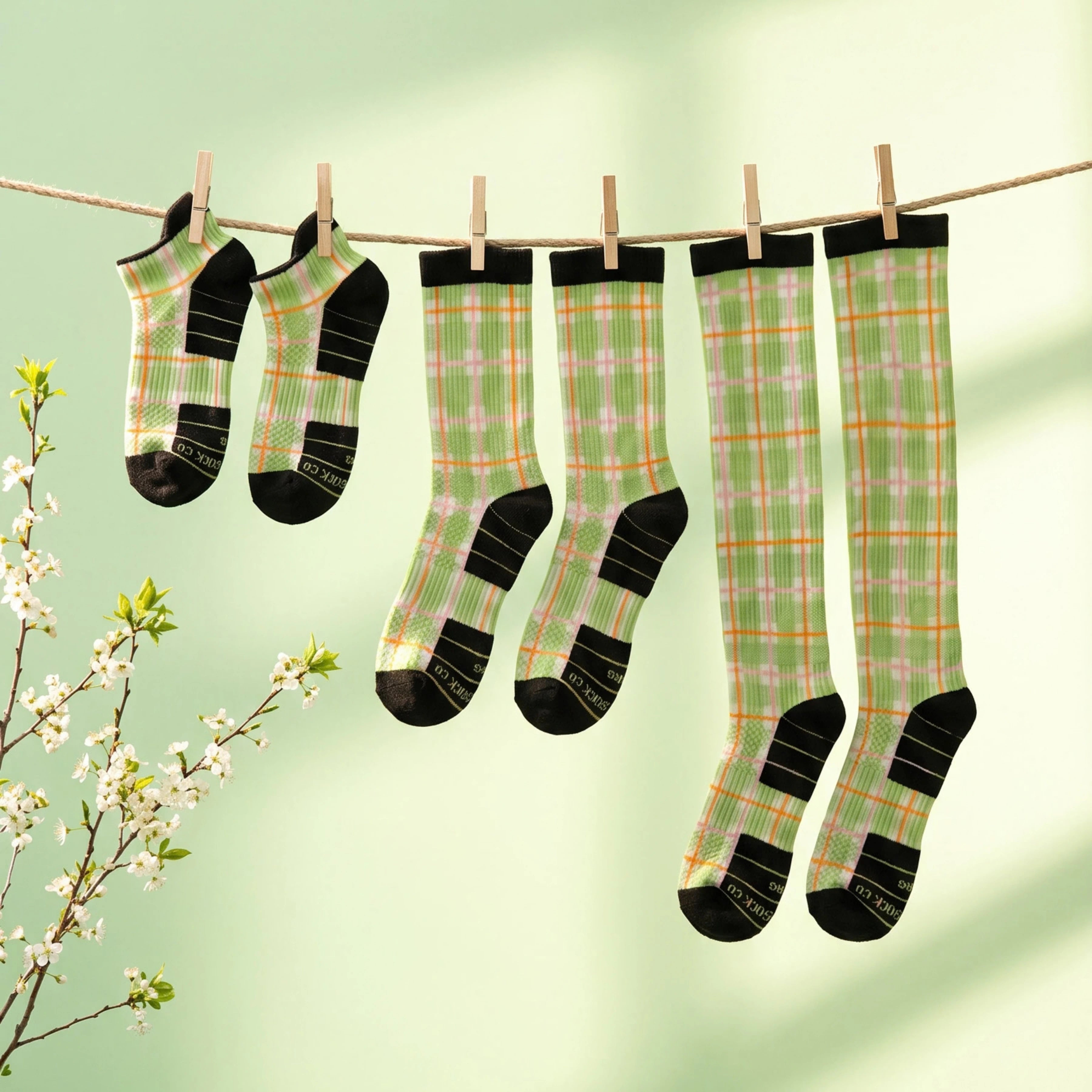Spring Garden Picnic Crew Compression Socks Bamboo