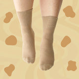 Crew Length Compression Socks Tan Bamboo