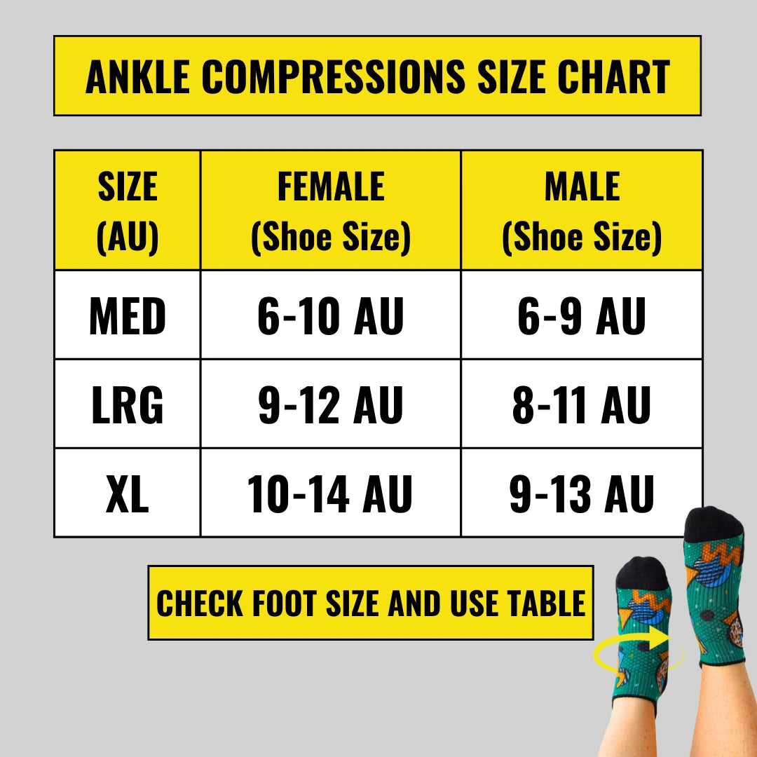 Ankle Compression Socks Size Chart – Funky Sock Co