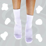 Crew Length Compression Socks White Bamboo