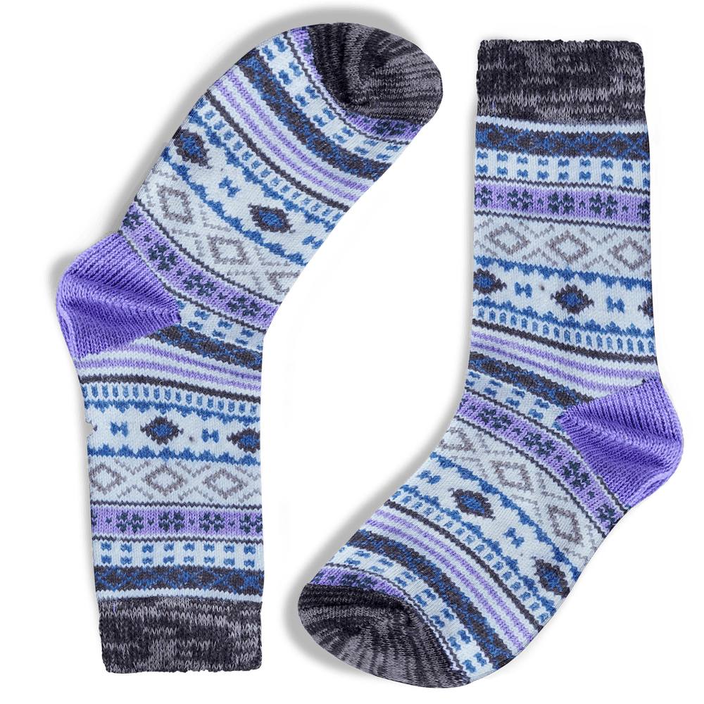 Nordic Warm Winter Cotton Socks Purple