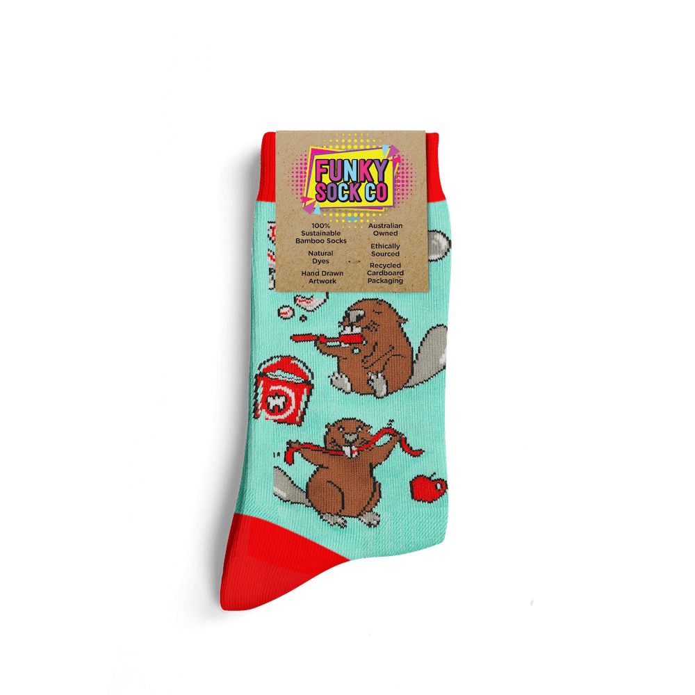 Oral Hygiene Beavers Bamboo Socks